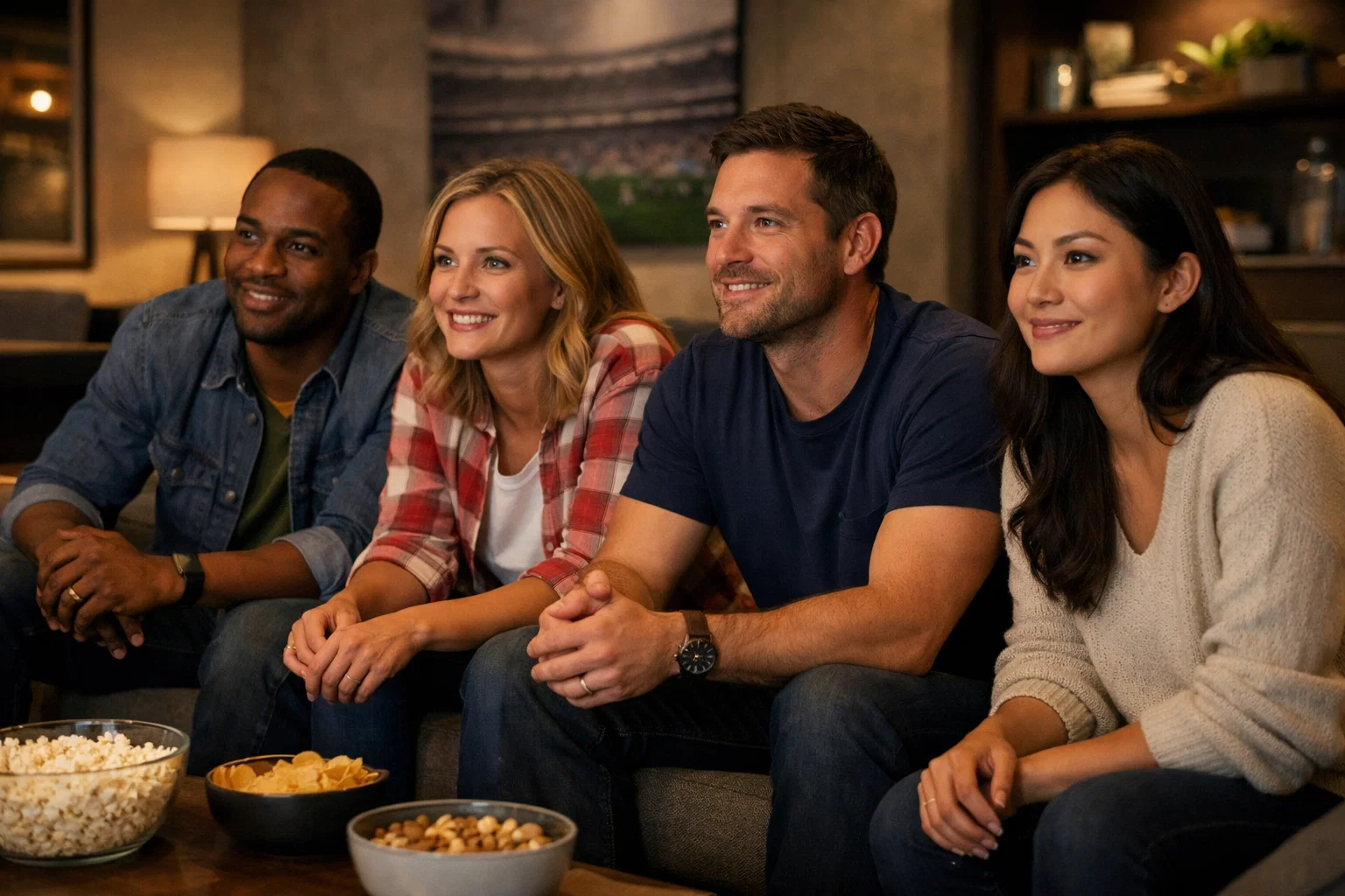 Tifosi che guardano una partita di calcio insieme