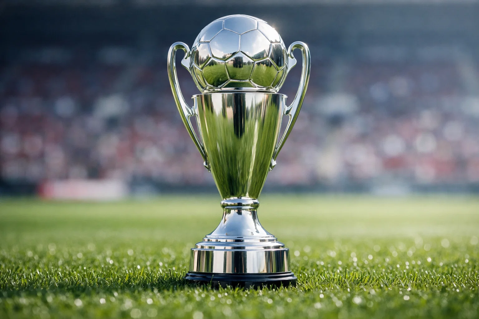 Trofeo della Serie A su campo da calcio