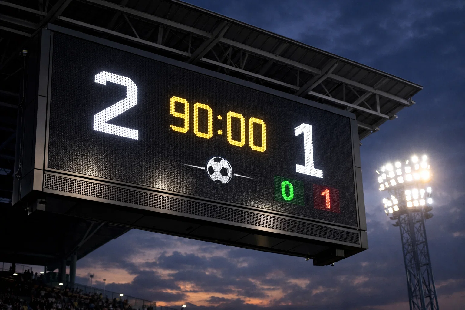 Tabellone con risultati delle partite di calcio