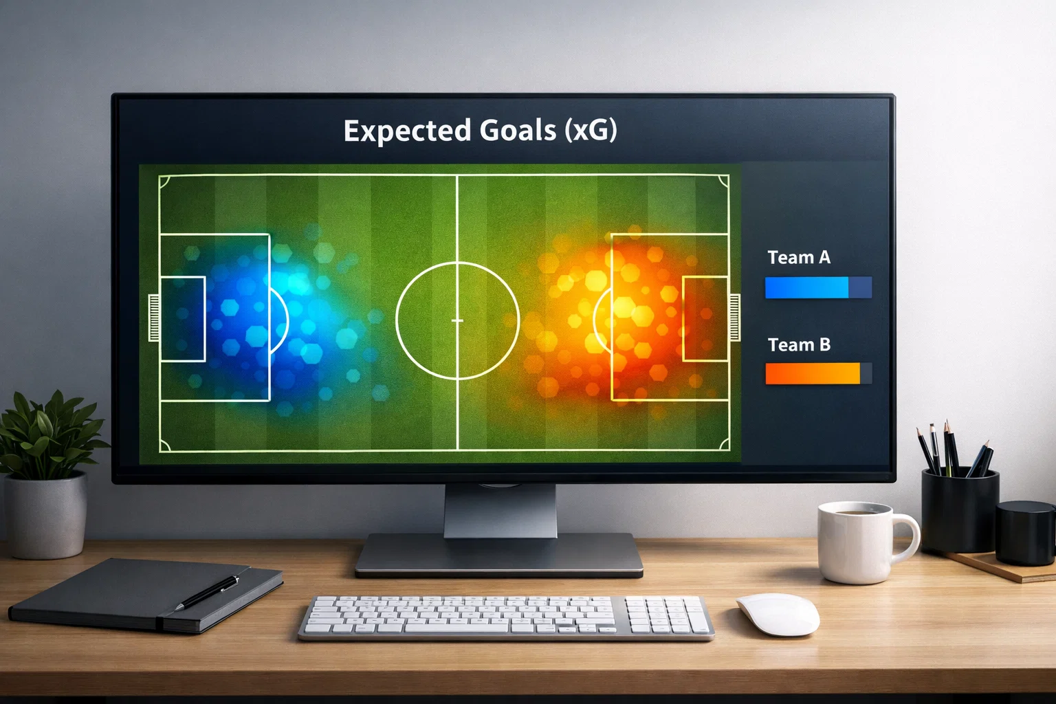 Grafico semplice con visualizzazione dei dati Expected Goals nel calcio